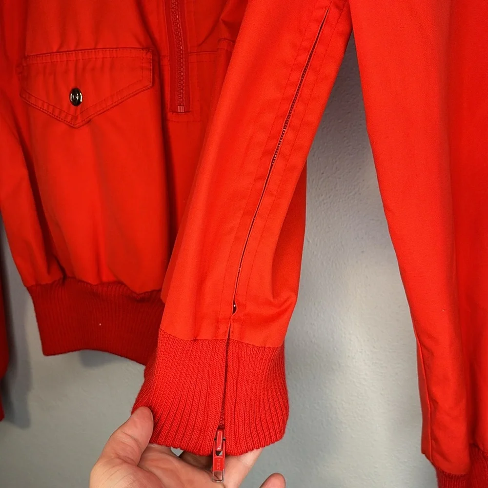 Vintage Obermeyer Medium Red Pullover Half Zip Jacket Men's Windjammer 80s 90s